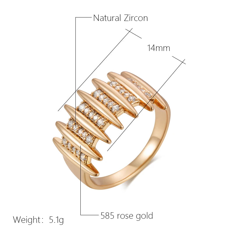 Major flare Rose Gold Plated Geometric Ring - Unique Blend of Elegance and Modernity Jewellery Major flare Rose Gold Plated Geometric Ring - Unique Blend of Elegance and Modernity Jewellery